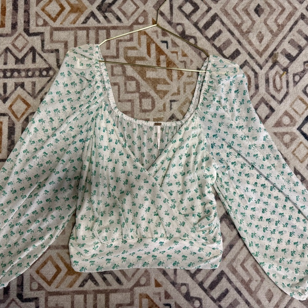 Free People Floral Print Top